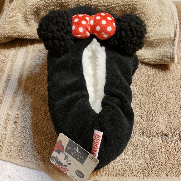 NEW Disney Minnie Mouse Slippers Snuggle Toes Women's Size Small/Medium - Picture 1 of 6